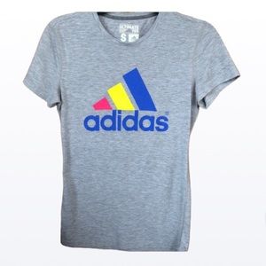 Adidas  girls grey logo small shirt ultimate Atletic top